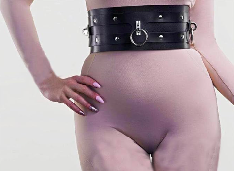 Bộ thắt lưng khóa tay đùi da PU đỏ bạo dâm kích thích BDSM