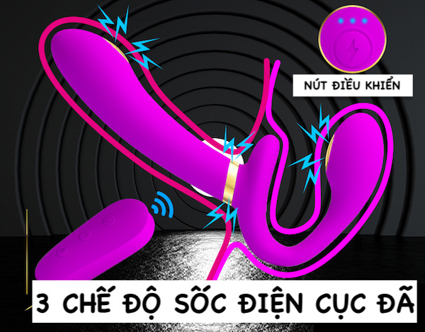Dương vật giả 2 đầu Pretty Love Thunderbird rung sốc điện sạc tiện lợi