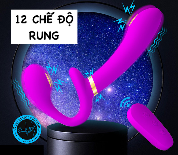 Dương vật giả 2 đầu Pretty Love Thunderbird rung sốc điện sạc tiện lợi