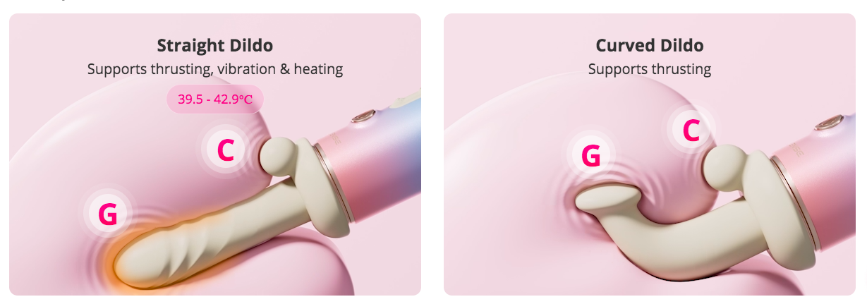 Dương vật giả Lovense Spinel rung thụt toả nhiệt điều khiển App điện thoại