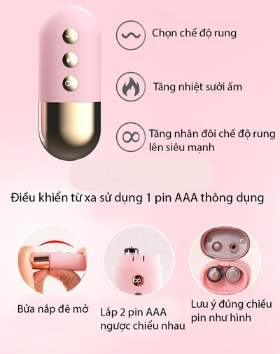 Trứng rung Lilo không dây sưởi ấm điều khiển từ xa sạc USB