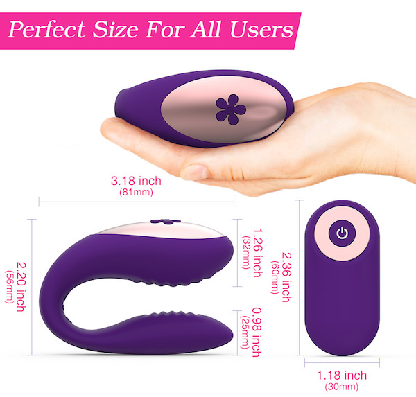 Máy massage âm đạo rung 2 đầu EasyToys điều khiển từ xa silicon an toàn