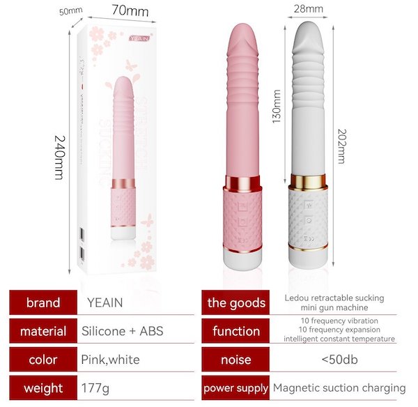 Yeain Stretch Dương Vật Giả Hai Đầu Rung Thụt Hút Mạnh