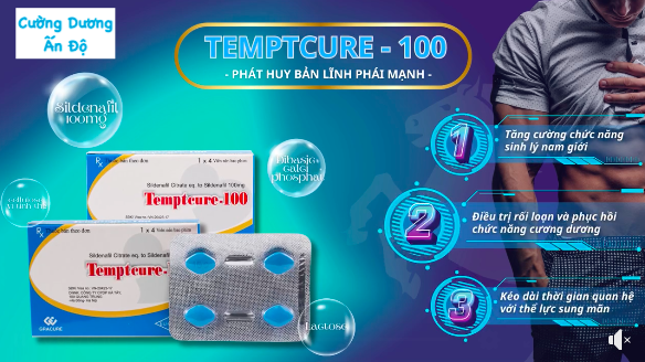 Bảng giá Viên uống Temptcure 100mg thuốc cường dương tăng sinh lý kéo dài thời gian hàng xách tay