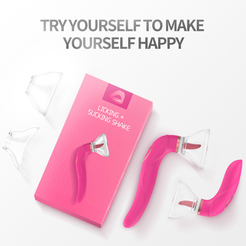 Máy rung bú mút 2 đầu massage điểm G ngực silicon y tế mềm mại