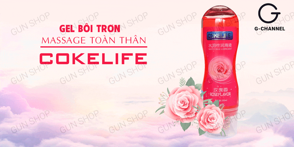  Phân phối Gel bôi trơn massage hương hoa hồng - Cokelife hồng - Chai 100ml tốt nhất
