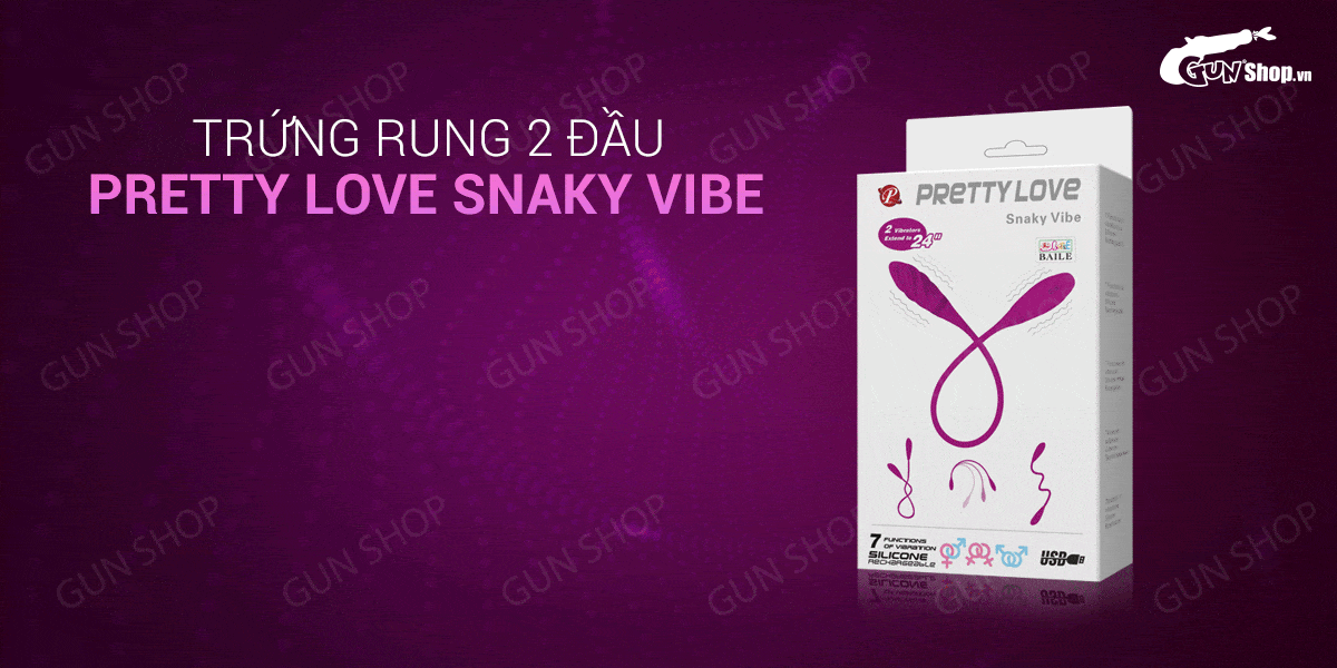  Đánh giá Trứng rung 2 đầu 7 chế độ rung dùng sạc - Pretty Love Snaky Vibe chính hãng