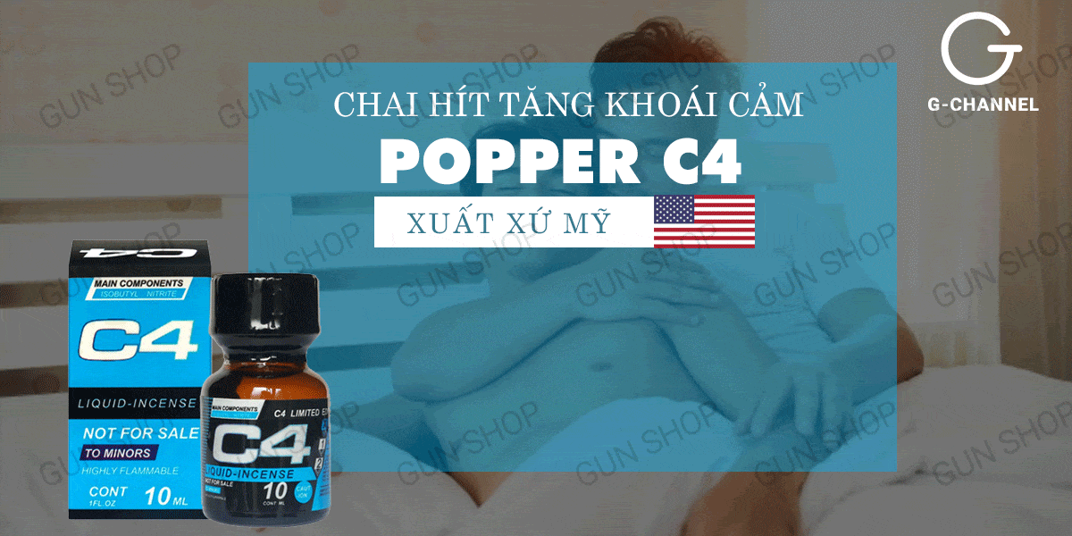  Shop bán Chai hít tăng khoái cảm Popper C4 Blue - Chai 10ml chính hãng