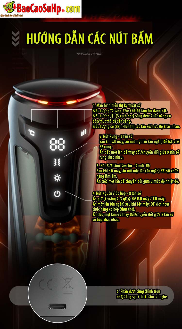 Cốc thủ dâm tự động Love Secret Mecha Warrior thụt rung bi xiết - hình ảnh giới thiệu - ảnh 10