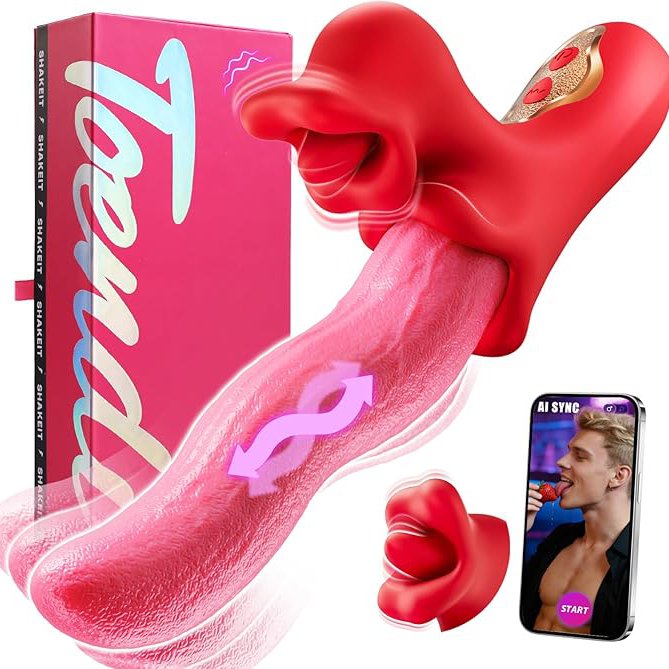 Dương vật giả Lưỡi rung ngoáy siêu mềm Tongue Stick Toendi APP