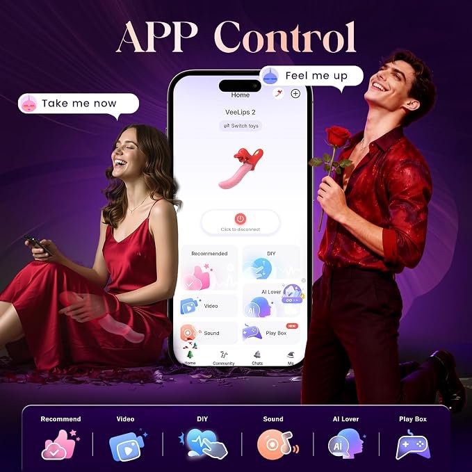 Dương vật giả Lưỡi rung ngoáy siêu mềm Tongue Stick Toendi APP