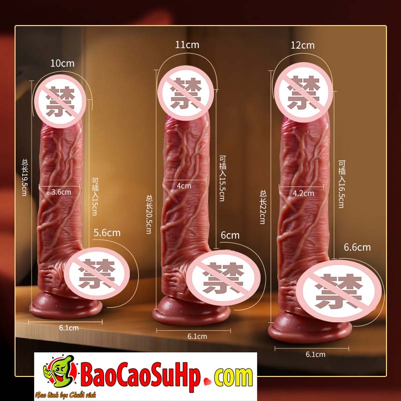 Hình ảnh giới thiệu Dương vật giả Mizzzee Hessius Silicone gân nổi 3D mềm mại