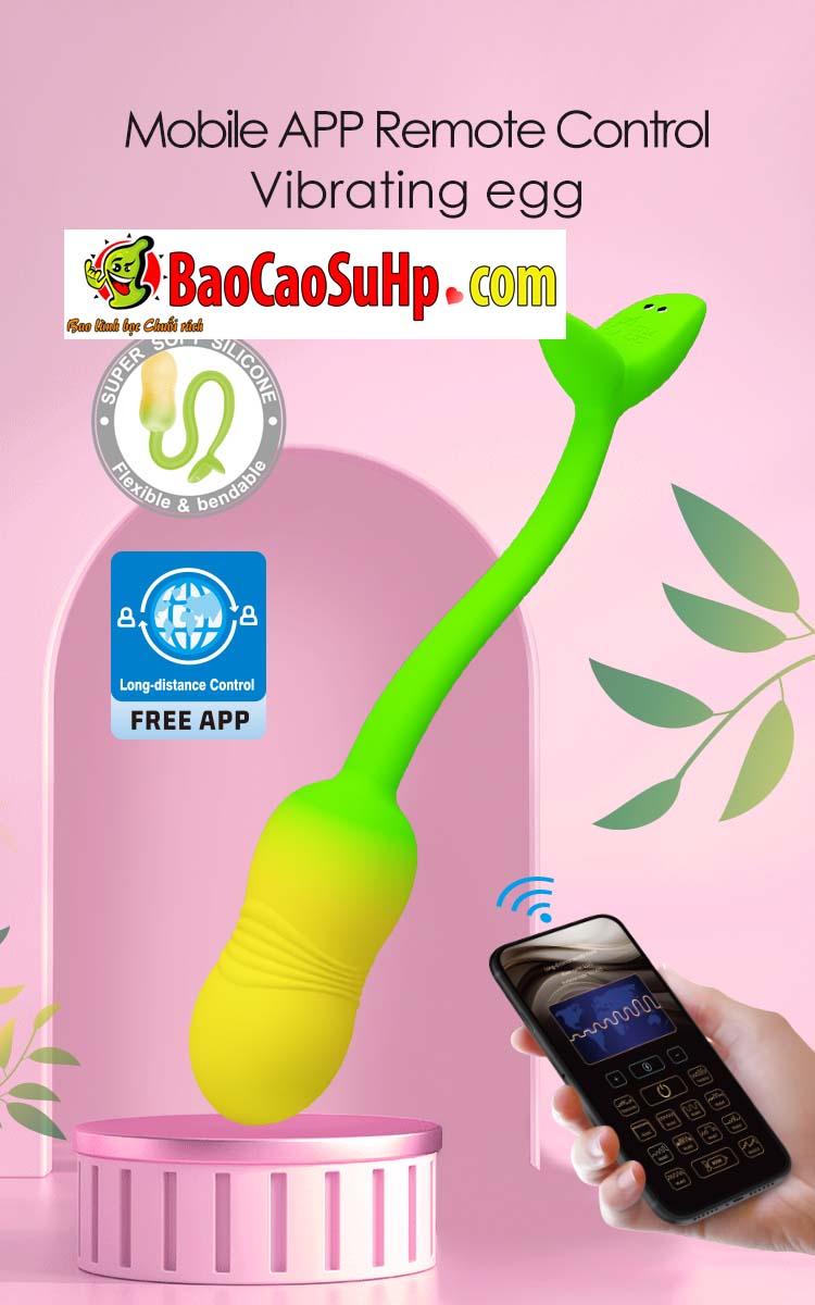 Hình ảnh giới thiệu Trứng rung điều khiển APP Global Prettylove Silicone Poulsen Đậu thần BI-300129HP 1
