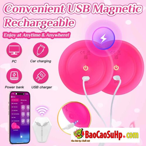 Dụng cụ kích thích Massage ngực cho chị em Pika Pink rung điều khiển từ xa