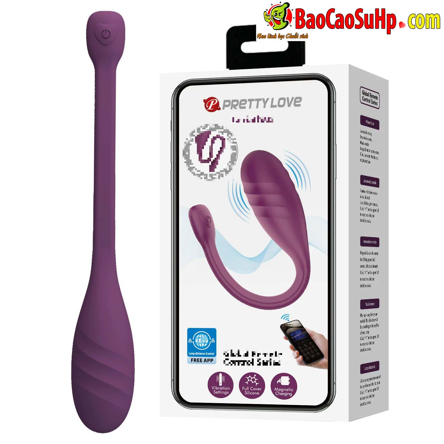 Trứng rung PRETTY LOVE APP Leviathan nhỏ gọn hiện đại nòng nọc tím 