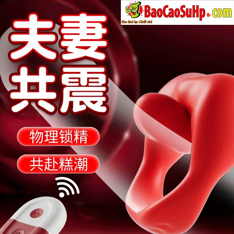 Vòng đeo dương vật điều khiển từ xa Jiuuy Mariposa lưỡi đỏ - ảnh 1