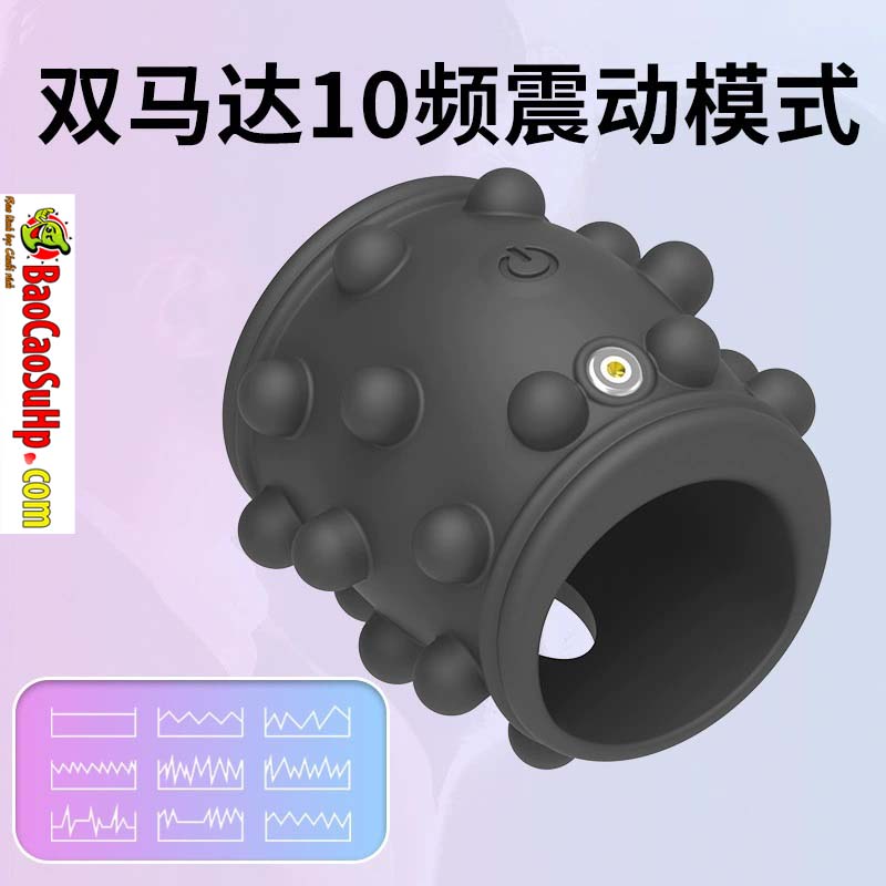 Vòng đeo dương vật Gân Gai nổi mềm mại rung mạnh mẽ SZ063 Azaria Silicone 