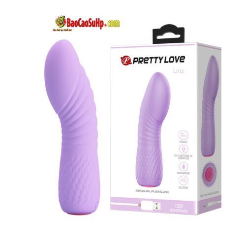 Ngón tay rung cực mạnh êm Prettylove Lina 12 chế độ .