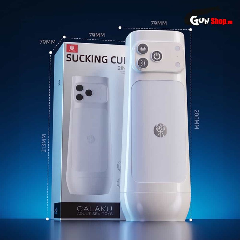 Âm đạo giả Galaku Sucking Cup rung hút mô phỏng iPhone 17 màu trắng