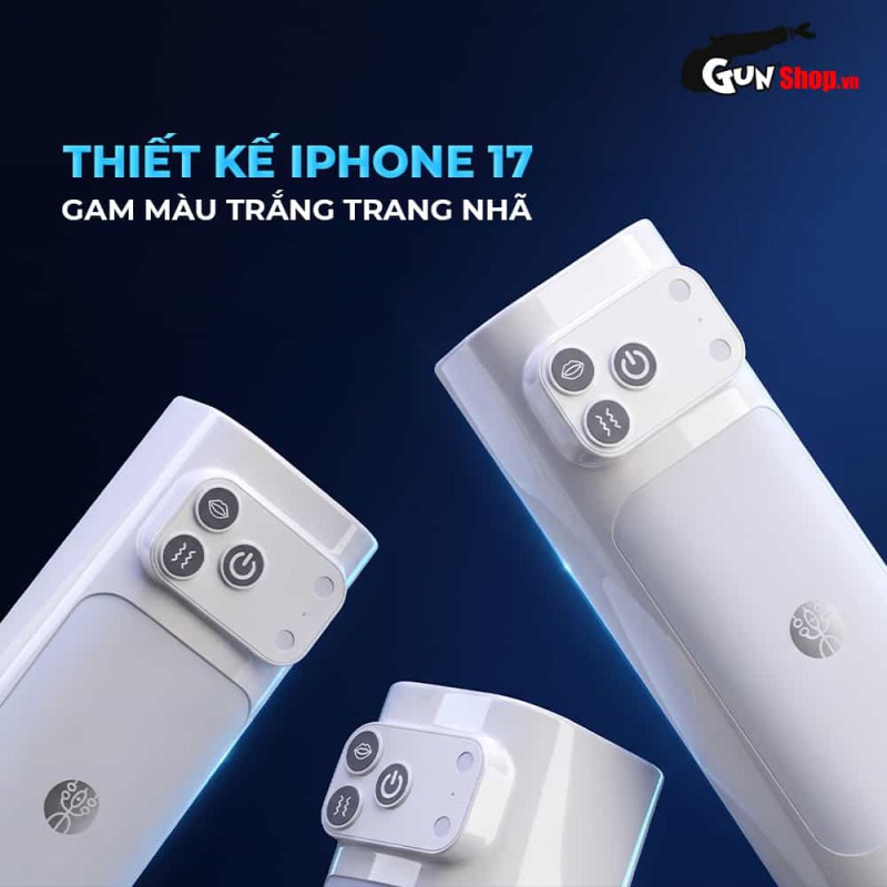 Âm đạo giả Galaku Sucking Cup rung hút mô phỏng iPhone 17 màu trắng