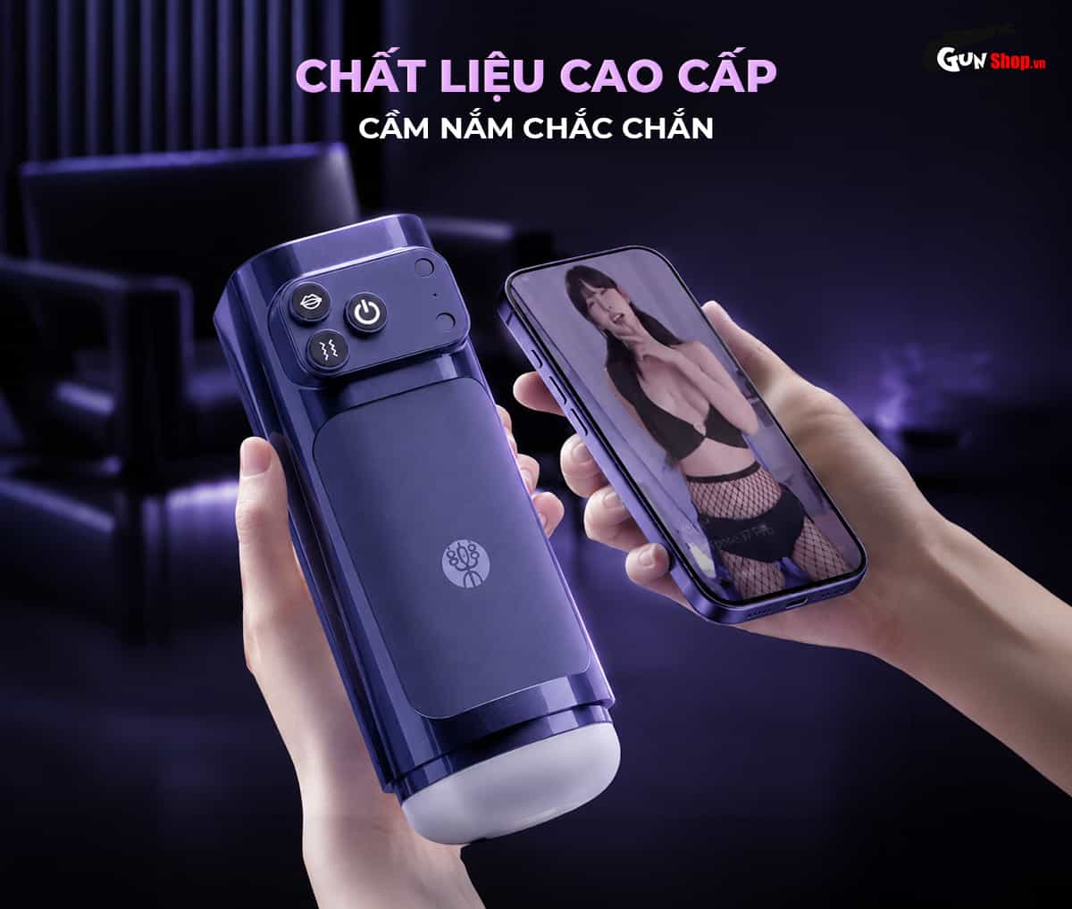 Galaku Sucking Cup 2in1 màu tím than với vỏ ngoài ABS chắc chắn