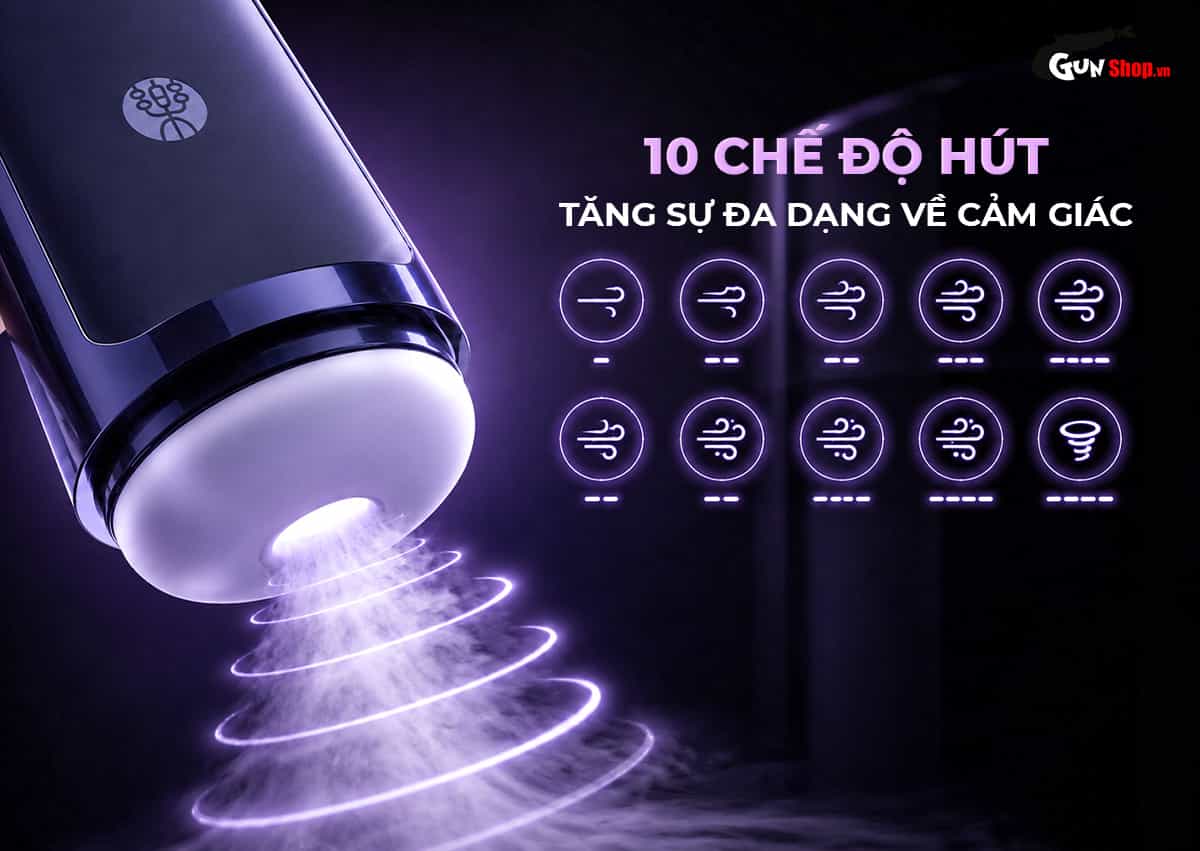 Galaku Sucking Cup 2in1 màu tím than tích hợp 10 chế độ bú hút