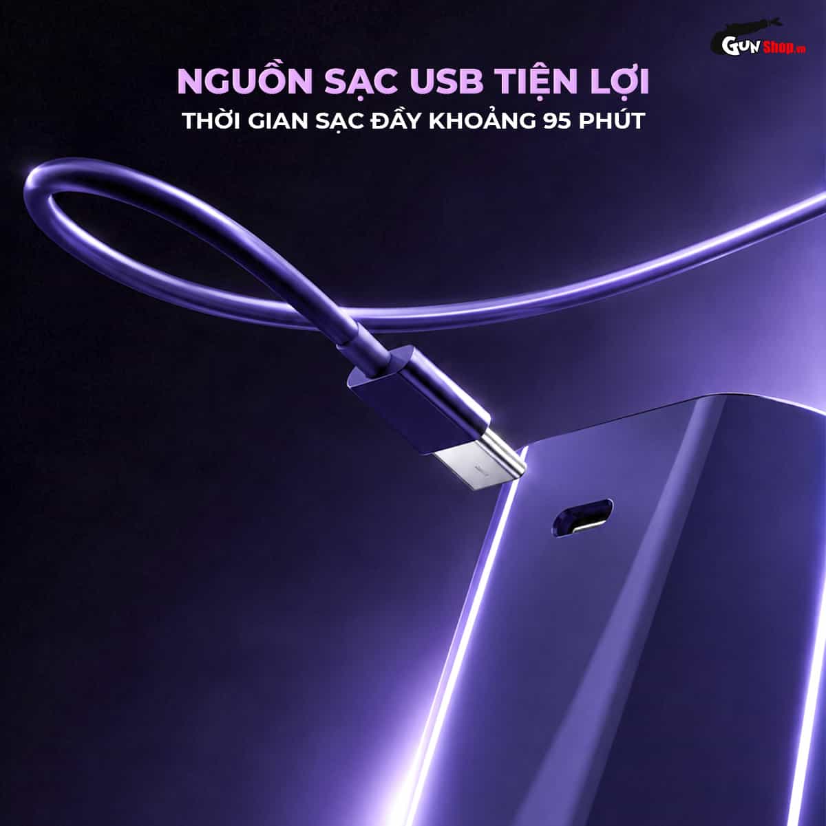 Galaku Sucking Cup 2in1 màu tím than sạc USB tiện lợi