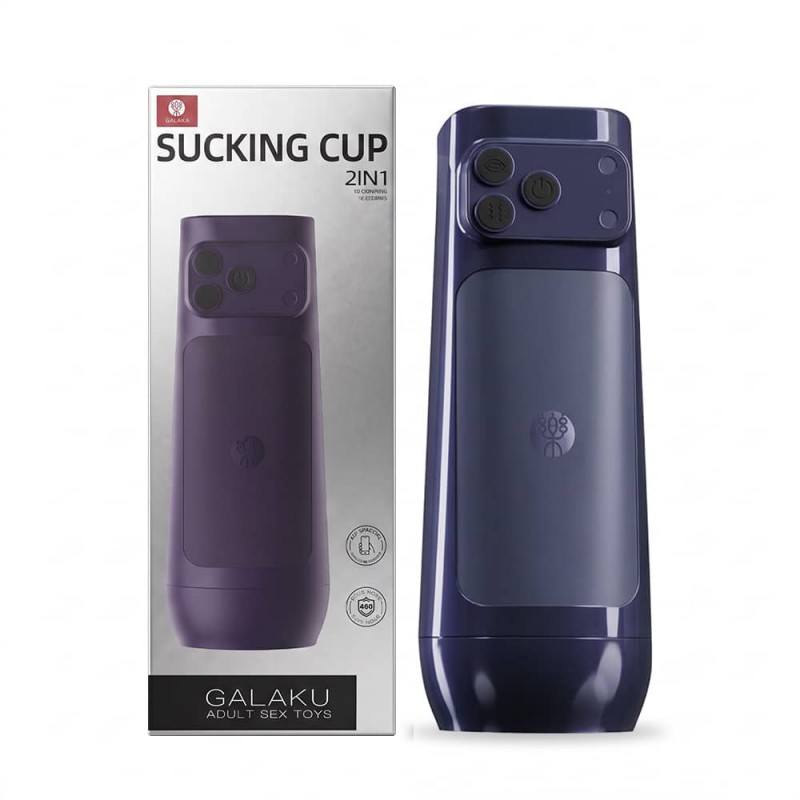 Âm đạo giả đa năng Galaku Sucking Cup 2in1 màu tím than
