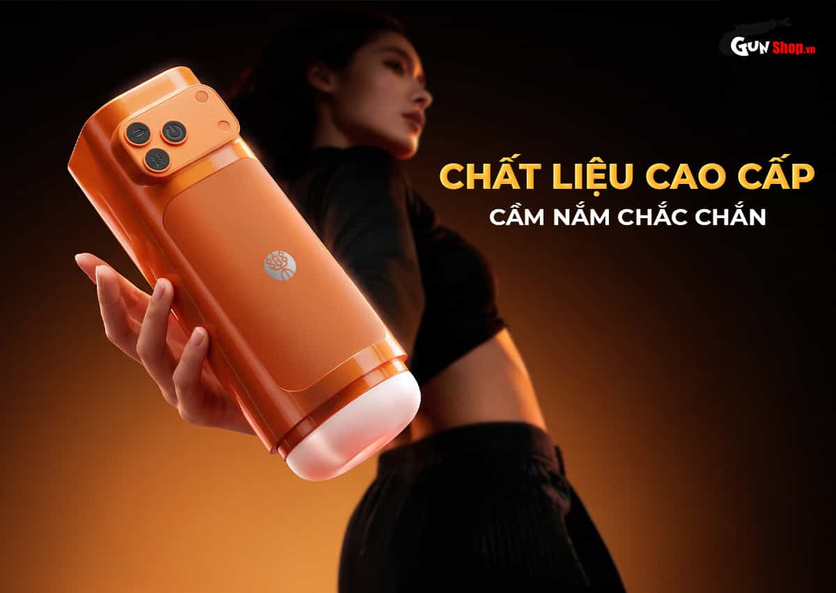 Galaku Sucking Cup 2in1 màu cam có vỏ ngoài ABS chắc chắn