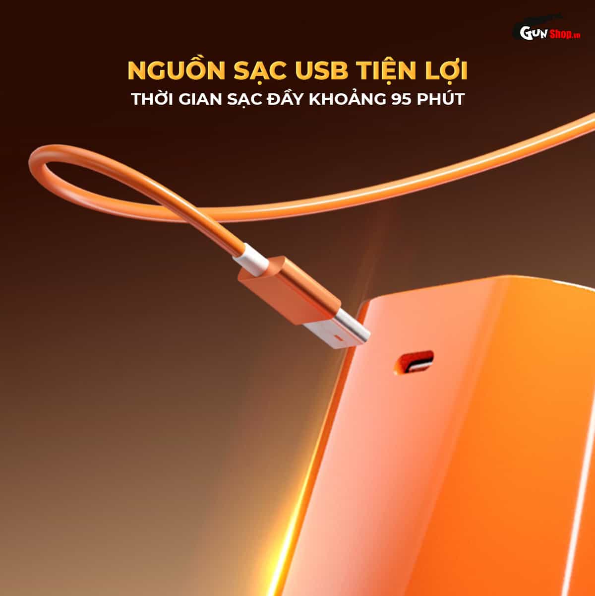 Galaku Sucking Cup 2in1 màu cam sạc USB tiện lợi