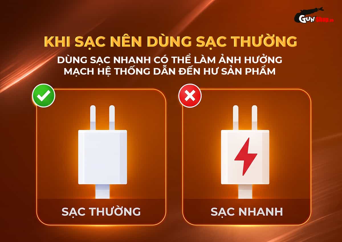 Lưu ý khi sạc âm đạo giả Galaku Sucking Cup 2in1 màu cam