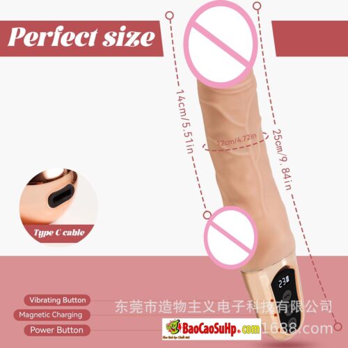Dương vật giả cầm tay Silicone Tenebris rung thụt 9 chế độ