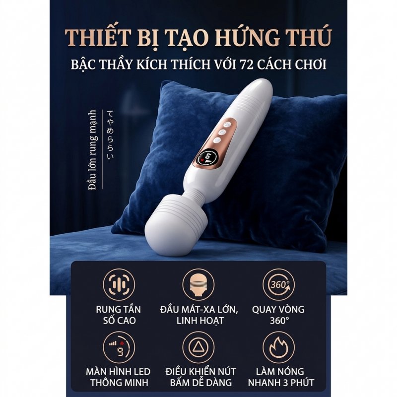 Chày rung phát nhiệt Mizzzee Happy Life White Firebaby giá rẻ rung mạnh