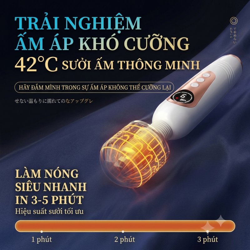Chày rung phát nhiệt Mizzzee Happy Life White Firebaby giá rẻ rung mạnh