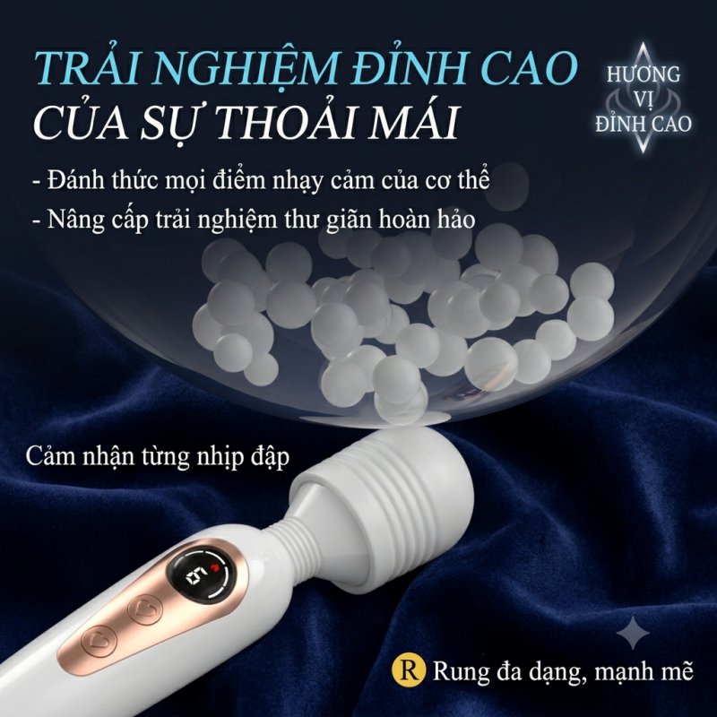 Chày rung phát nhiệt Mizzzee Happy Life White Firebaby giá rẻ rung mạnh