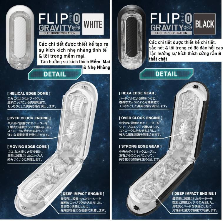 Cốc thủ âm Tenga Flip Zero Electronic Gravity EV âm đạo giả cao cấp