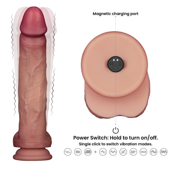 Lovetoy Sliding Skin Pro II 10 inch có rung điều khiển từ xa kích thước khủng