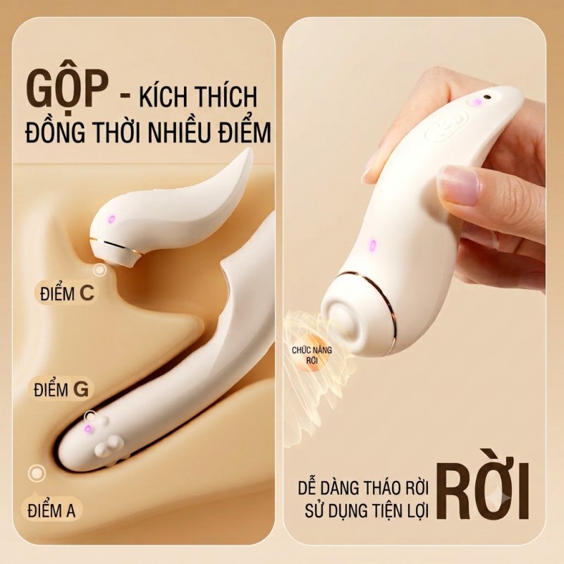 Dương vật giả Svakom Fatima Plus bi xoay massage điều khiển qua app