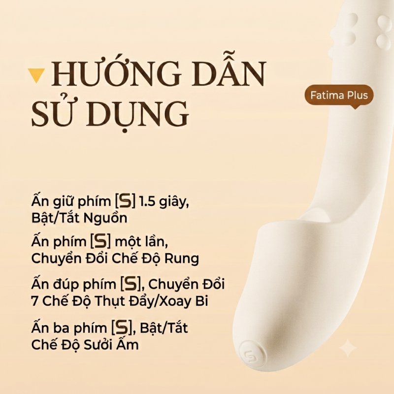 Dương vật giả Svakom Fatima Plus bi xoay massage điều khiển qua app