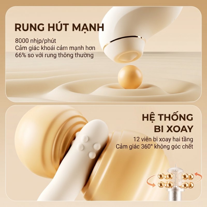 Dương vật giả Svakom Fatima Plus bi xoay massage điều khiển qua app