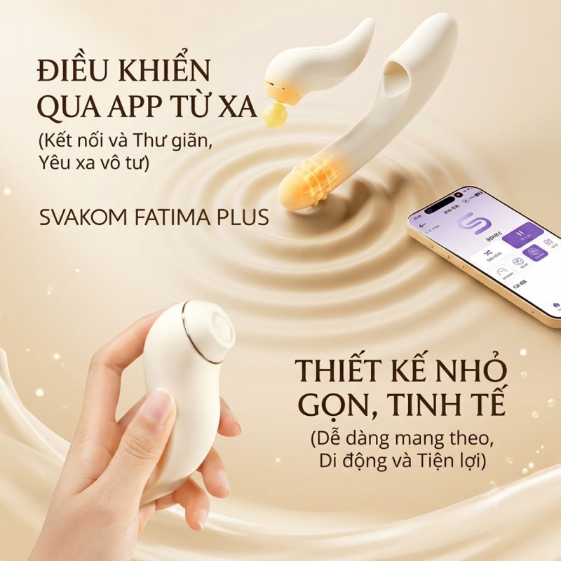 Dương vật giả Svakom Fatima Plus bi xoay massage điều khiển qua app