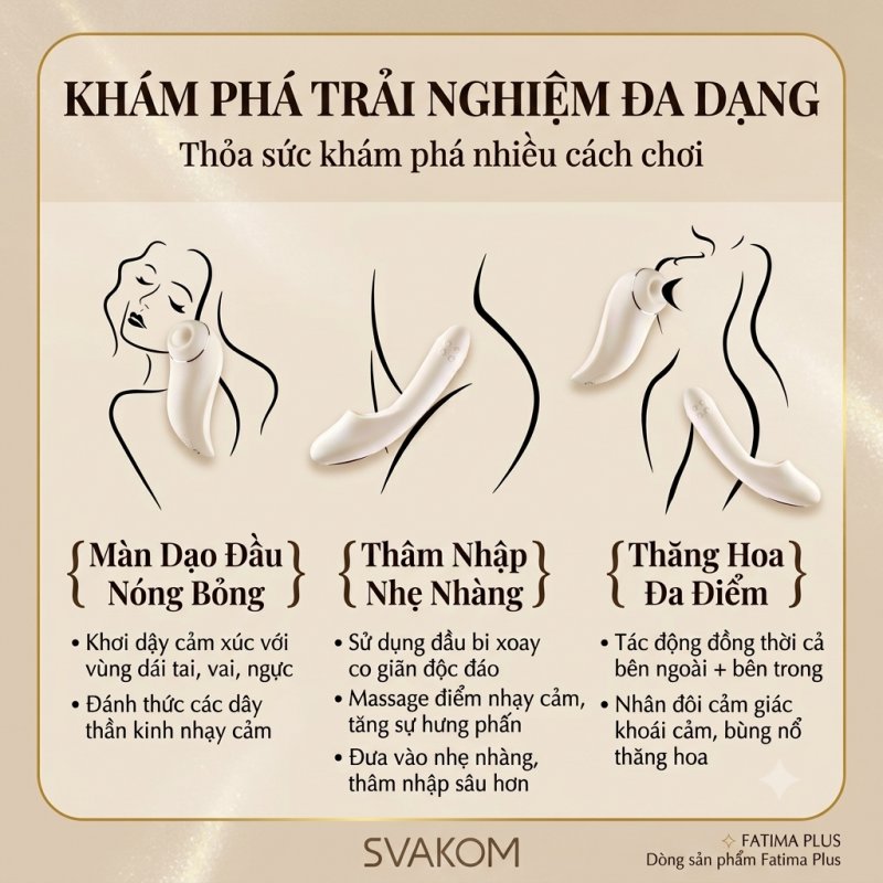 Dương vật giả Svakom Fatima Plus bi xoay massage điều khiển qua app