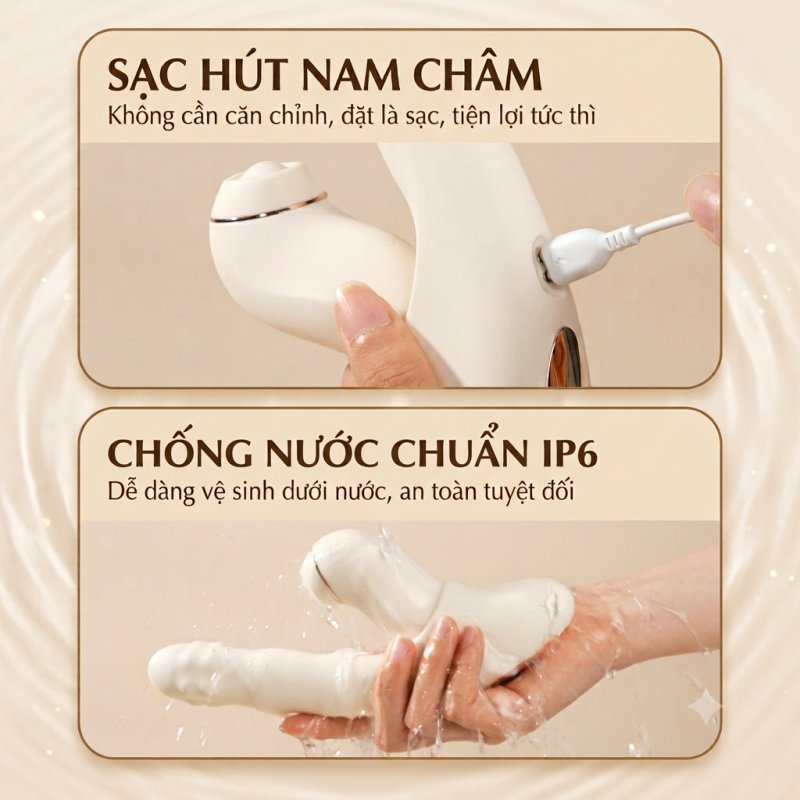 Dương vật giả Svakom Fatima Plus bi xoay massage điều khiển qua app