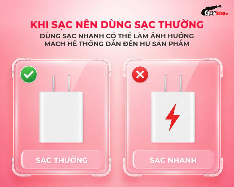 Lưu ý khi sạc trứng rung Galaku Kiya Charmed II