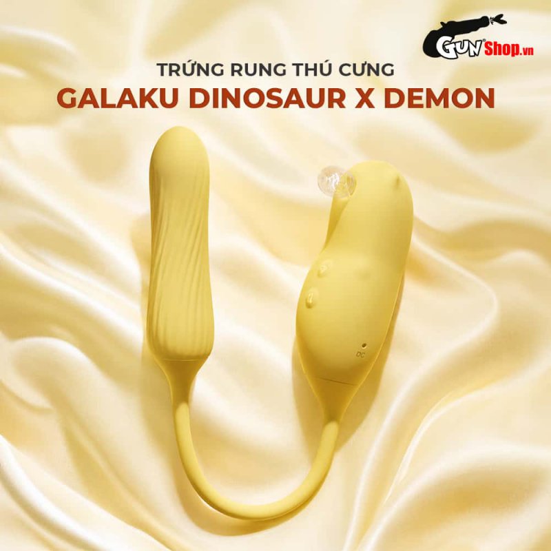 Trứng rung thú cưng Galaku Dinosaur x Demon 2 đầu rung bú mút