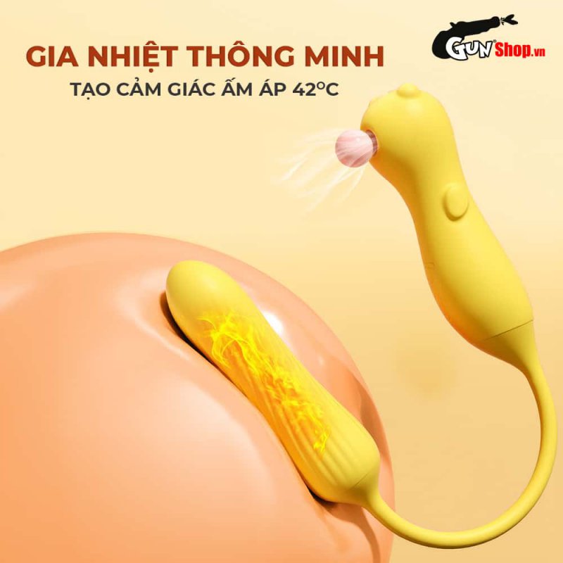 Trứng rung thú cưng Galaku Dinosaur x Demon 2 đầu rung bú mút