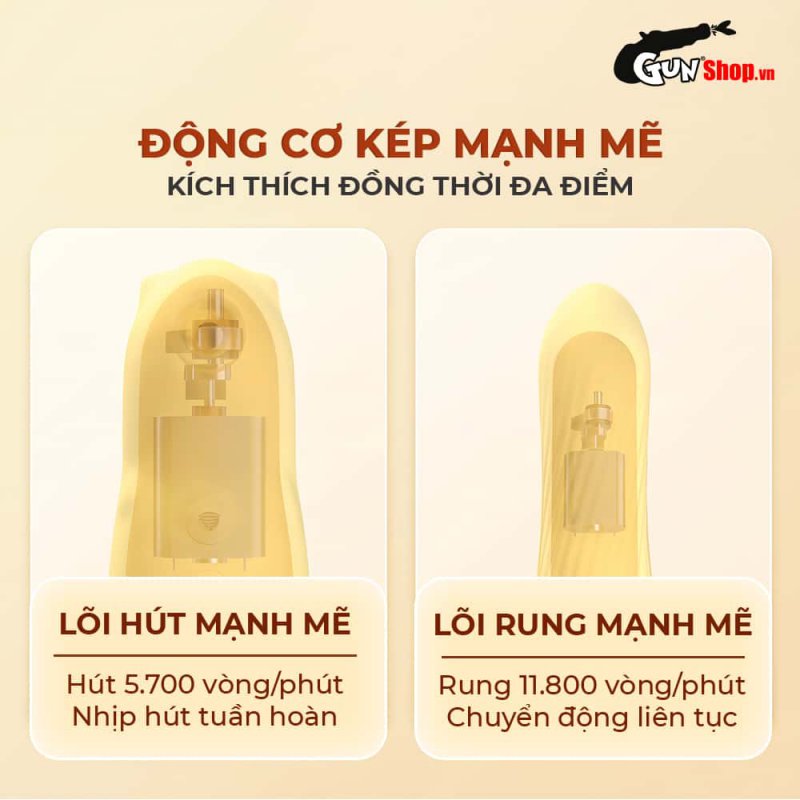 Trứng rung thú cưng Galaku Dinosaur x Demon 2 đầu rung bú mút