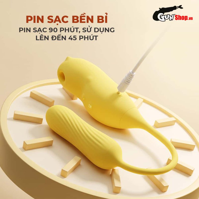 Trứng rung thú cưng Galaku Dinosaur x Demon 2 đầu rung bú mút