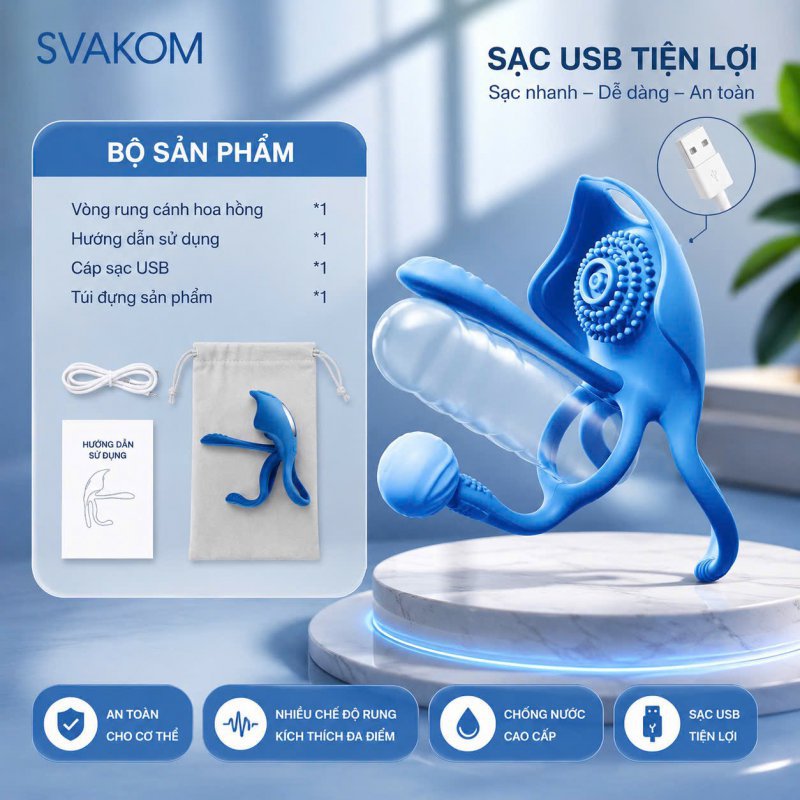 Svakom Barzillai Vòng Đeo Dương Vật Điều Khiển Qua App Tăng Khoái Cảm