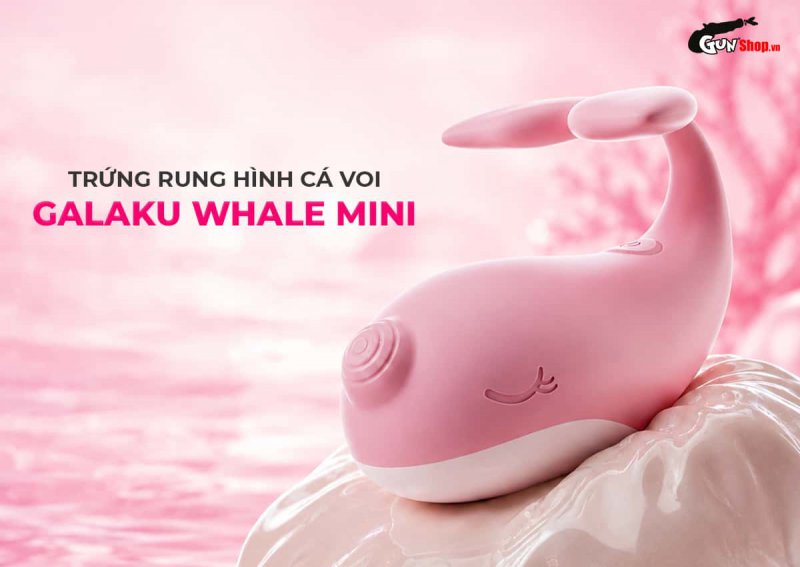 Trứng rung mini gắn quần lót Galaku Whale Mini hình cá voi màu hồng phấn pastel dễ thương